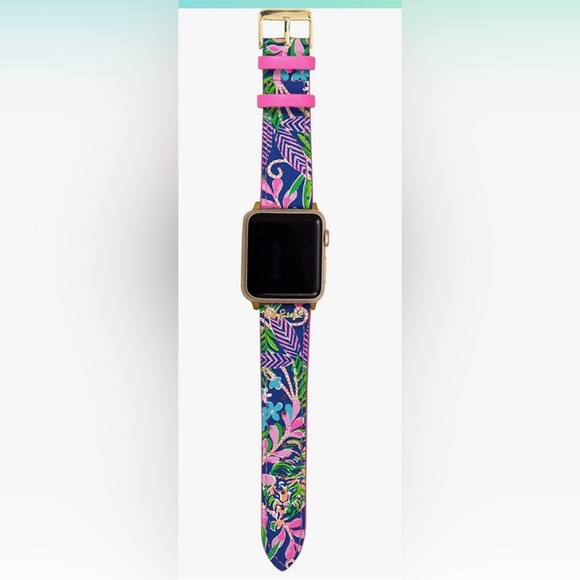 Lilly Pulitzer Accessories - Lilly Pulitzer leather Featured in You Like Me Prowl print Apple Watch band
